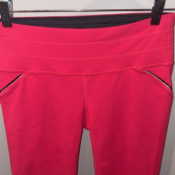 Athleta Relay Capri Pants Size Small Neon Pink/Orange/Heather Grey - Picture 3 of 12